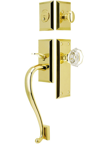Fifth Avenue Entry Lock Set in PVD Finish with Chambord Knob and